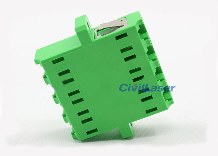 LC Integrated Type Singal Mode Four Core Green Plastic Fiber Optic Adapter